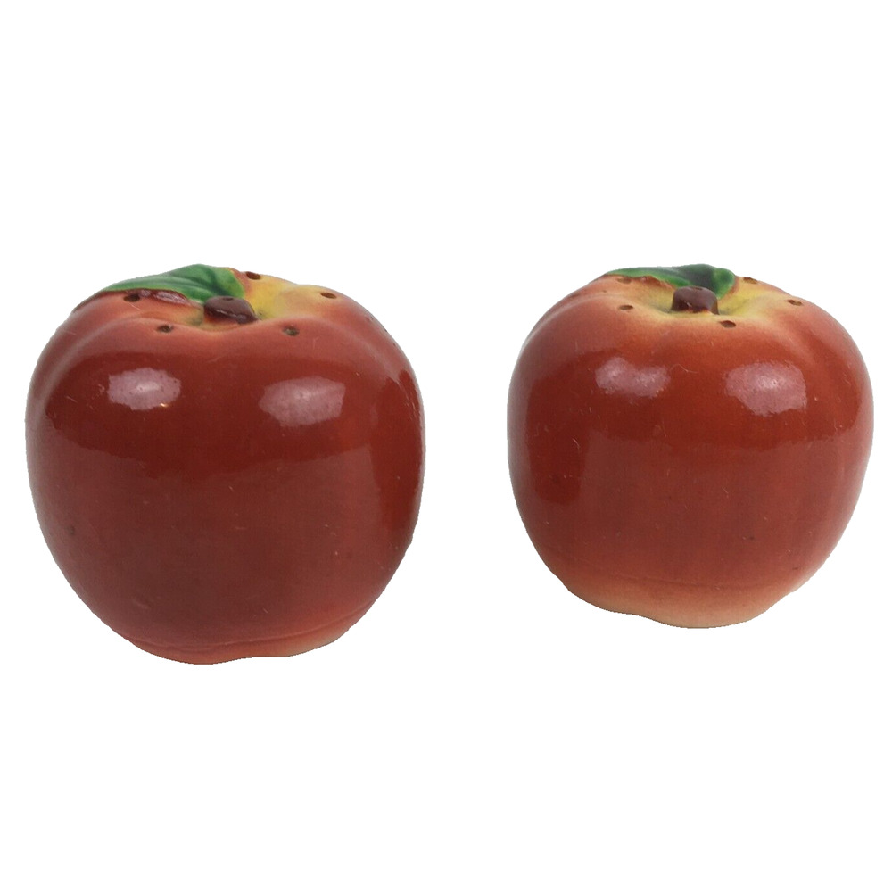 Vintage Japan Ceramic Apple Salt Shakers lot of 2